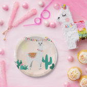 ラマフィエスタピンクパーティー ペーパープレート (パーティー)