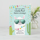 ラマフィエスタ誕生日アルパカフィエスタブルーガール 招待状 (スタンド正面)