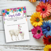 ラマフロリアフィエスタオムツラッフルベビーシャワー エンクロージャーカード