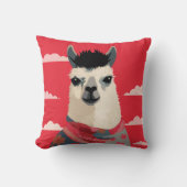 ラマフローラスカーフを赤い空の下 クッション (正面)