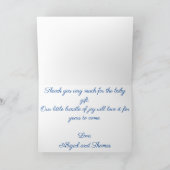 ラマブルーと白と花ベビー サンキューカード (内部)