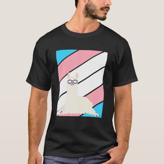 ラマプライドトランスジェンダー国旗誇りを持ったLGBTQ Ally Prid Tシャツ (正面)