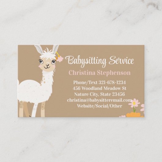 ラマベビーシッターNanny託児サービス 名刺 (正面)
