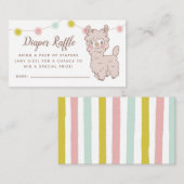 ラマベビーシャワーおむつラッフルチケット エンクロージャーカード (正面/裏面)