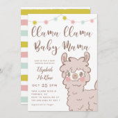 ラマベビーマママ男女兼用シャワー 招待状 (正面/裏面)