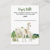 ラマママウォーター色おむつラッフルベビーシャワー エンクロージャーカード (正面)