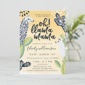 ラマママベイビー男女兼用シャワー招待状 招待状 (スタンド正面)