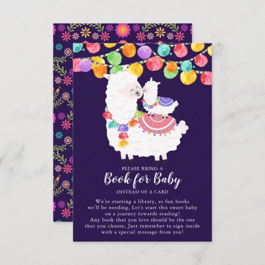 ラマママベビーシャワーベビー用ブック エンクロージャーカード (正面/裏面)