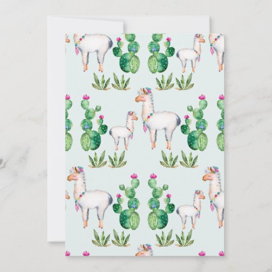 ラマママベビーシャワー招待状 招待状 (裏面)