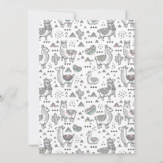 ラマママベビーシャワー招待状 招待状 (裏面)