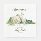 ラマママベビーシャワー水彩色 スタンダードランチョンナプキン (正面)