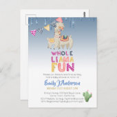 ラマママベビーフィエスタカクティーおもしろいモダンガールボーイ ポストカード (正面/裏面)