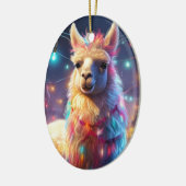 ラマメリークリスマスオーナメント、ペットラバーギフト セラミックオーナメント (左)