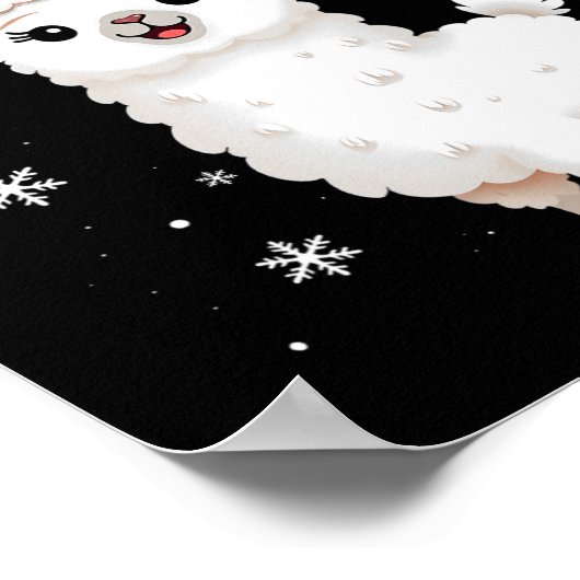 ラマメリースおもしろいクリスラマ動物の休日 ポスター (角)