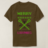 ラマメリース醜いデザインラクロスクリスマス Tシャツ (デザイン正面)