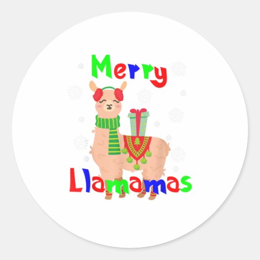 ラマメリース・クリスマス ラウンドシール (正面)