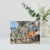 ラマヤナ洞窟のヒンドゥー教の彫像と馬車 ポストカード (スタンド正面)