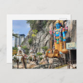 ラマヤナ洞窟のヒンドゥー教の彫像と馬車 ポストカード (正面/裏面)