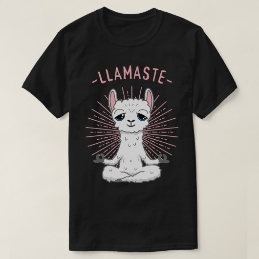 ラマヨガナマステティピラーツヨガアルパカラバーミー Tシャツ (デザイン正面)