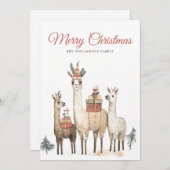 ラマラブクリスマスホリデーカード シーズンカード (正面/裏面)