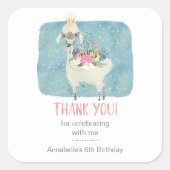 ラマラブサンキューキュートカワイルガールズ誕生日 スクエアシール (正面)