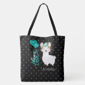 ラマラブティール(緑がかった色) トートバッグ (裏面)