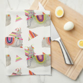 ラマラマコレクションパターンII キッチンタオル (四つ折り)