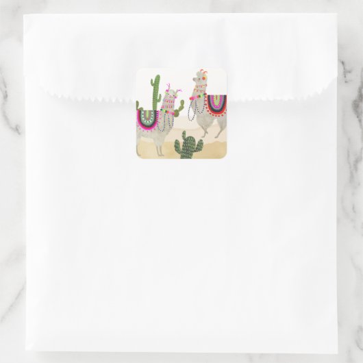 ラマラマコレクション |かわいいラマス スクエアシール (バッグ)