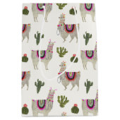 ラマラマコレクション |かわいいラマス ミディアムペーパーバッグ (正面)