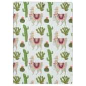 ラマラマコレクション |サボテンとラマ模様 クリップボード (裏面)