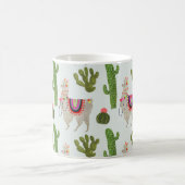 ラマラマコレクション |サボテンとラマ模様 コーヒーマグカップ (中央)