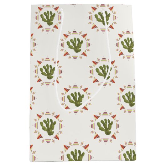 ラマラマコレクション |サボテン円 ミディアムペーパーバッグ (正面)