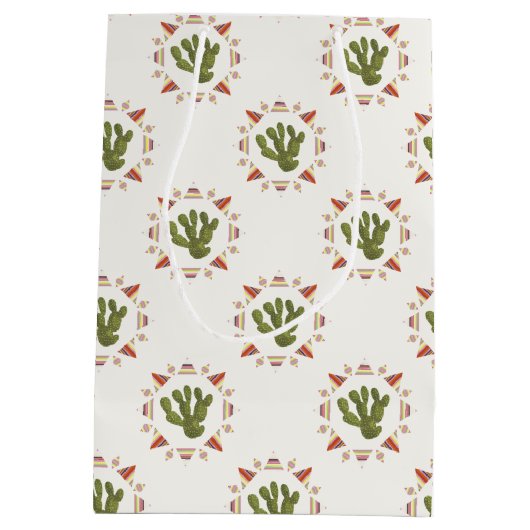 ラマラマコレクション |サボテン円 ミディアムペーパーバッグ (裏面)