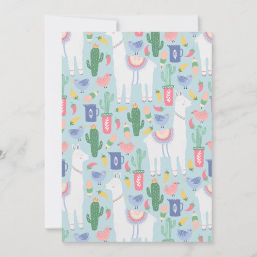 ラマラマベビーママベビーシャワー招待状 招待状 (裏面)