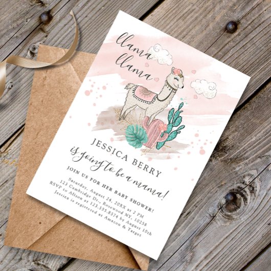 ラマラマベビーママベビーシャワー 招待状