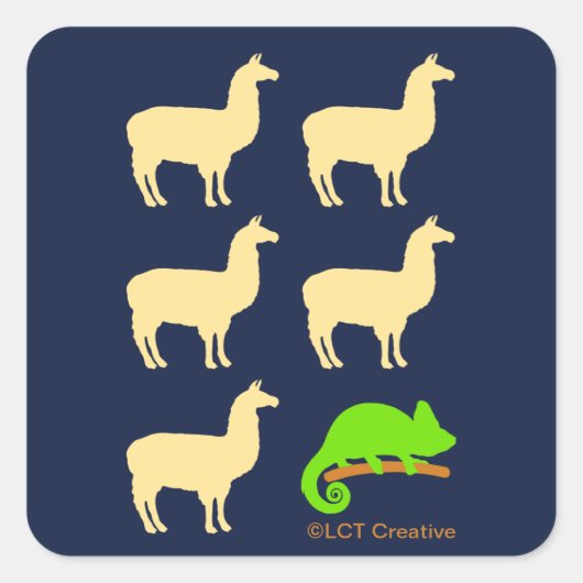 ラマラマラマラマラマカメレオン スクエアシール (正面)