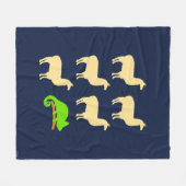 ラマラマラマラマラマカメレオン フリースブランケット (正面(横))