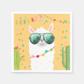 ラマラマ紙ナプキンズフィエスタパーティーアルパカ スタンダードカクテルナプキン (正面)