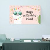 ラマラマ誕生日パーティー背景バナーアルパカ 横断幕 (トレードショー)