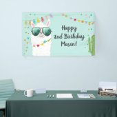 ラマラマ誕生日パーティー背景バナーアルパカ 横断幕 (トレードショー)