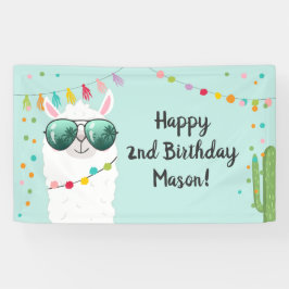 ラマラマ誕生日パーティー背景バナーアルパカ 横断幕