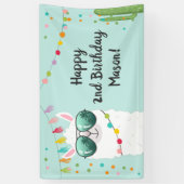 ラマラマ誕生日パーティー背景バナーアルパカ 横断幕 (縦)