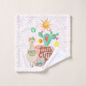 ラマリトルかわいこちゃんパイカラフル水カラサボテン バスタオルセット (ウォッシュタオル)