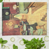 ラマルトゥーン広場の夜のカフェ（Place Lamartineの夜のカフェ）by ヴィンセント・ヴァ キッチンタオル (折り畳み)