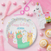 ラマレインボーアンドスターズバースデーパーティー ペーパープレート (パーティー)