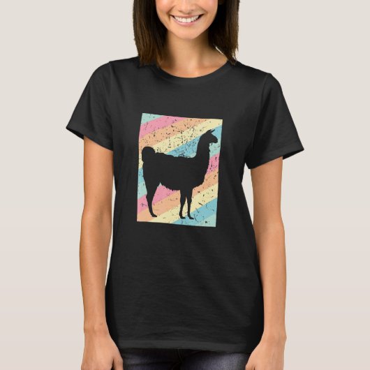 ラマレトロ背景 Tシャツ (正面)