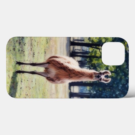 ラマワイルドアニマルアートフォンケース Case-Mate iPhoneケース (裏面 (横))