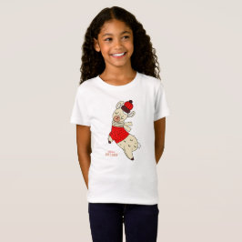 ラマ世界かわいいラマパーソナライズされたガキの名前 Tシャツ