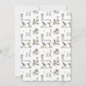 ラマ乳房の水彩ラマのスケッチ赤ちゃんシャワー 招待状 (裏面)