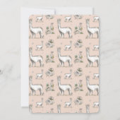 ラマ乳房の水彩ラマのスケッチ赤ちゃんシャワー 招待状 (裏面)